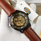 FOSSSIL TOWNSMAN AUTOMATIC BROWN LEATHER BELT AT165