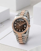 Rolex Daydate Dual Tone Copper Dial With Diamond Cut