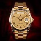 Rolex Daydate FullGold With Roman Number