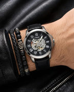 Fossil Grant Automatic black silver Black
