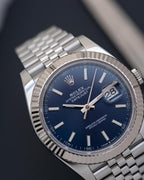 Rolex Oyster Perpetual Date Just Silver Blue