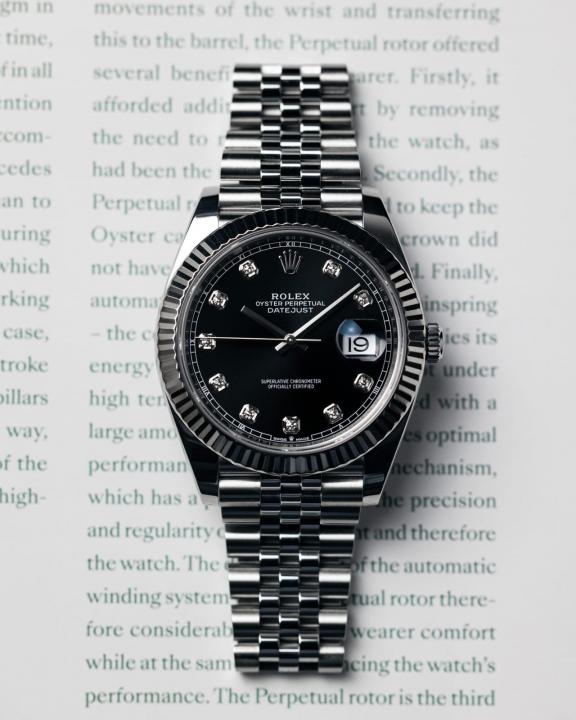 Rolex Oyster Perpetual Date Just Silver Black