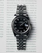 Rolex Oyster Perpetual Date Just Silver Black