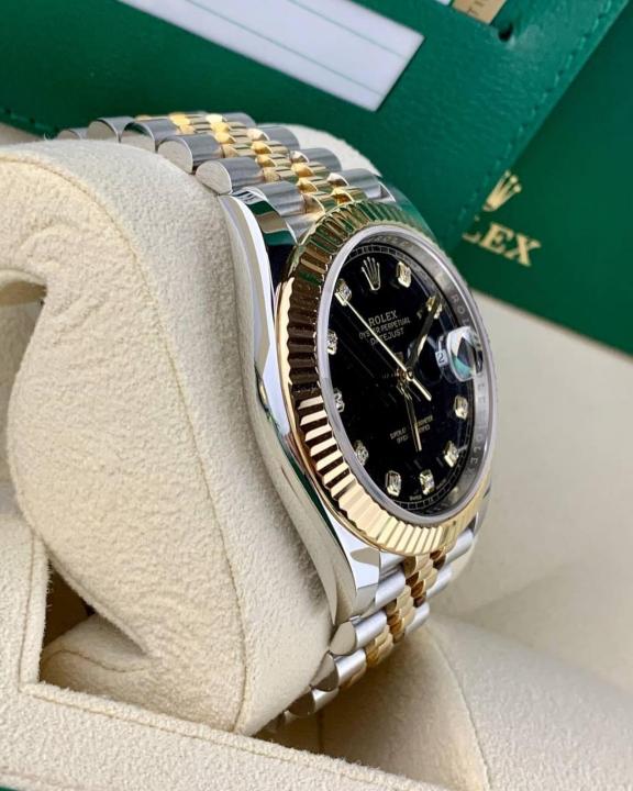 Rolex Datejust Dual Tone Black Dial With Dimond Cut