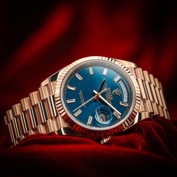 Rolex Daydate Full Copper Blye Dial With Diamond