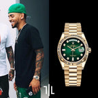 Rolex Daydate Full Gold Green Dial With Daimond
