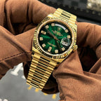 Rolex Daydate Full Gold Green Dial With Daimond