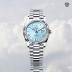 Rolex Daydate Full Silver With Skyblue Dial
