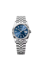 Rolex Oyster Perpetual Date Just Silver Blue