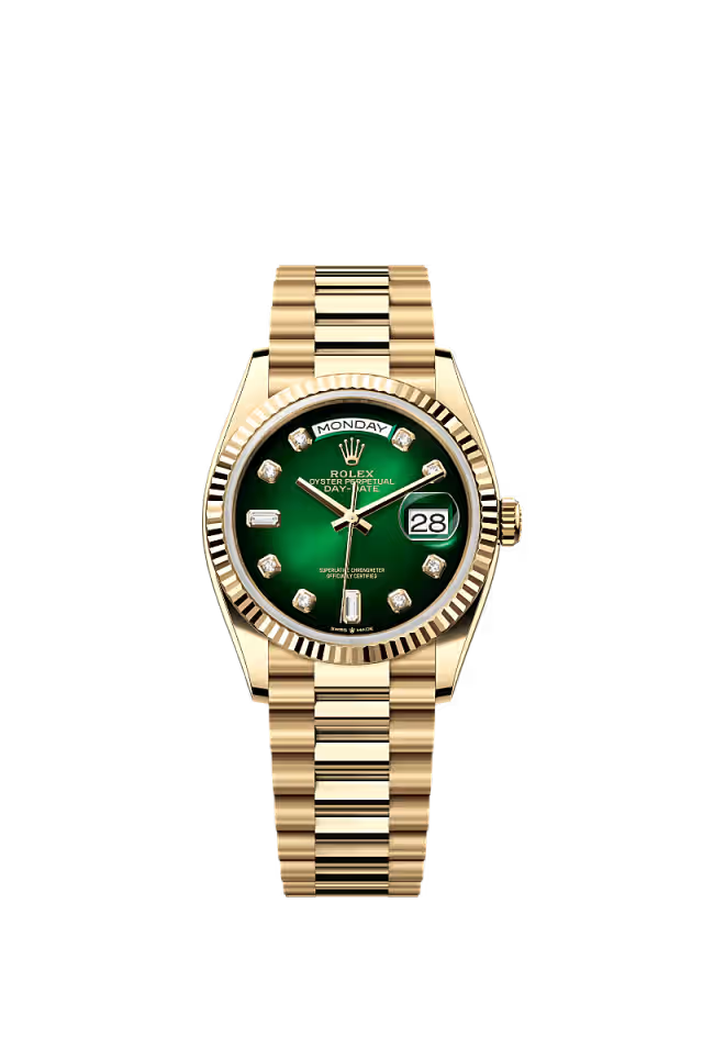 Rolex Daydate Full Gold Green Dial With Daimond Hover Image